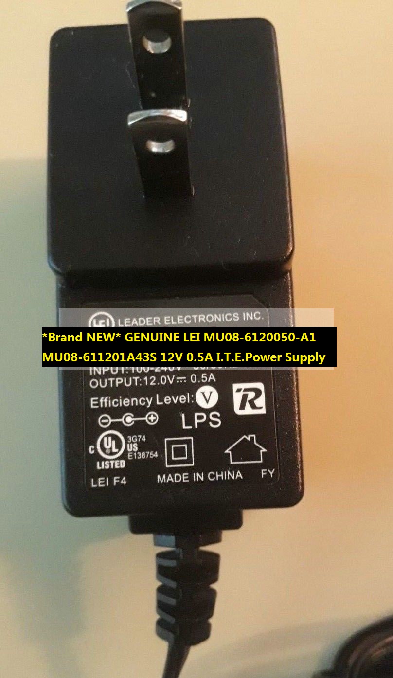 *Brand NEW* GENUINE LEI MU08-6120050-A1 MU08-611201A43S 12V 0.5A I.T.E.Power Supply - Click Image to Close
